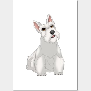 White Scottish Terrier Dog Posters and Art